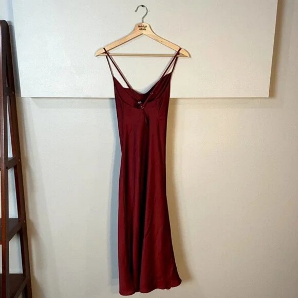Show Me Your Mumu Verona Cowl Neck Dress in Dark Red Size Small - Picture 9 of 16